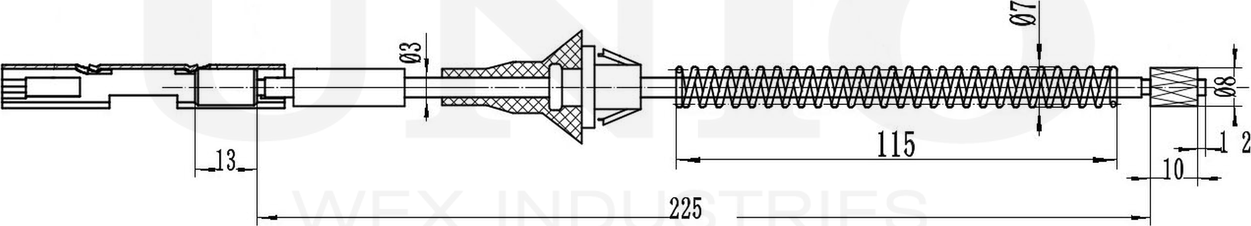 Трос ручного тормоза (Unio). Артикул CAB-60022