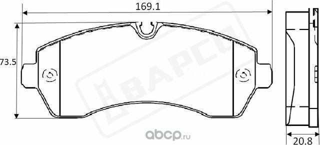 Колодки тормозные дисковые пер. MB SPRINTER (906), VW CRAFTER (2E_), ( (Bapco). Артикул BP0347