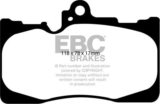 Тормозные колодки EBC Brakes передние для Lexus GS III 2005-2012. Артикул DP41589R