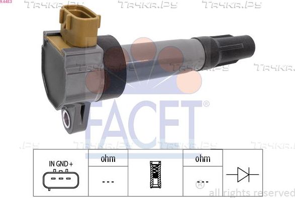 Катушка зажигания Facet Made in Italy - OE Equivalent для Suzuki Splash I 2008-2015. Артикул 9.6453