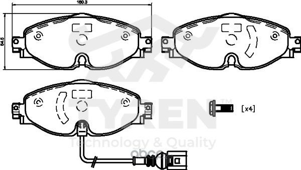 Дисковые тормозные колодки (Tyren). Артикул TYR1222321