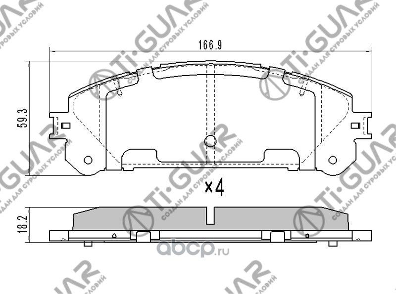 Тормозные колодки (TI-Guar). Артикул TG1845