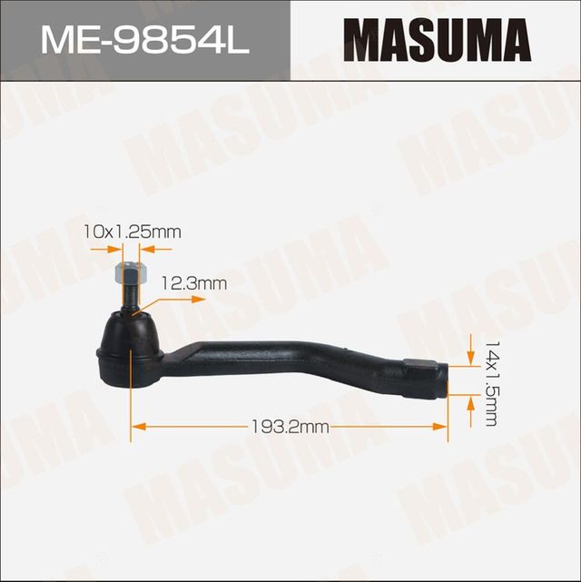 Наконечник рулевой тяги MASUMA NISSAN QASHQAI / J11E 13-21 LH Masuma. Артикул ME9854L