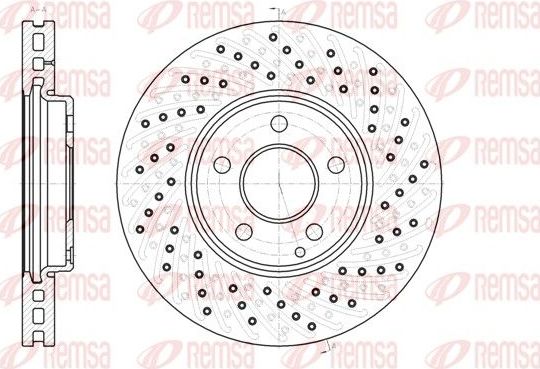 Тормозной диск Remsa передний для Mercedes-Benz S-Класс IV (W220) 2003-2005. Артикул 6943.10
