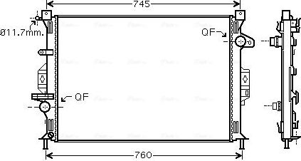 Радиатор охлаждения двигателя AVA. Артикул FDA2423