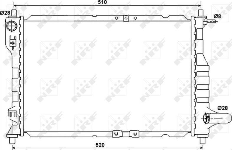 Радиатор охлаждения двигателя NRF (алюминий). Артикул 53068