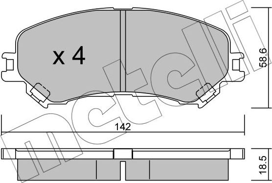 Тормозные колодки Metelli передние для Renault Grand Scenic IV 2016-2017. Артикул 22-1111-0