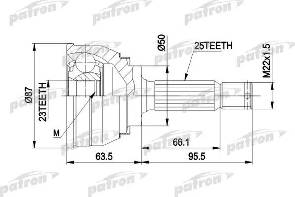 Шрус наружный (граната) Patron. Артикул PCV1048