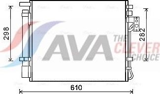 Радиатор кондиционера (конденсатор) AVA (алюминий). Артикул KAA5149D
