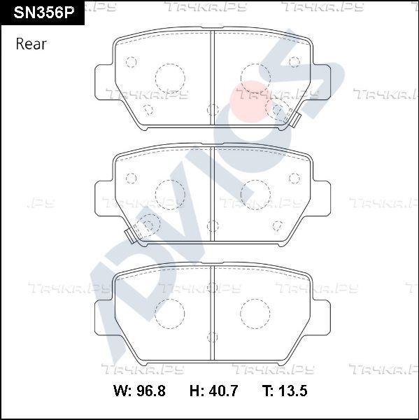 Тормозные колодки Advics. Артикул SN356P