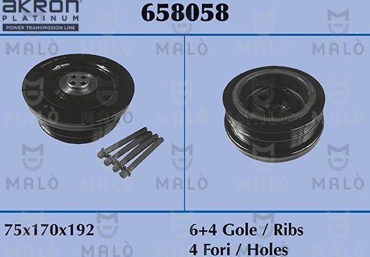 Шкив коленвала Malo для BMW X6 I (E71) 2008-2014. Артикул 658058