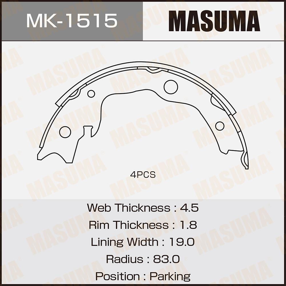Тормозные колодки Masuma. Артикул MK-1515