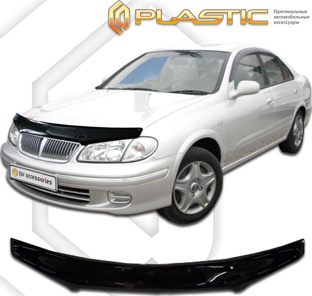 Дефлектор СА Пластик для капота (Classic черный) Nissan Bluebird Sylphy 2000-2005. Артикул 2010010101572