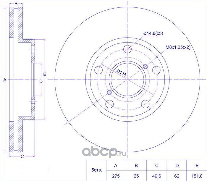Диск тормозной (TI-Guar). Артикул TG4351242030