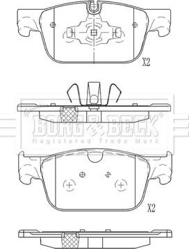 Тормозные колодки Borg & Beck. Артикул BBP2633