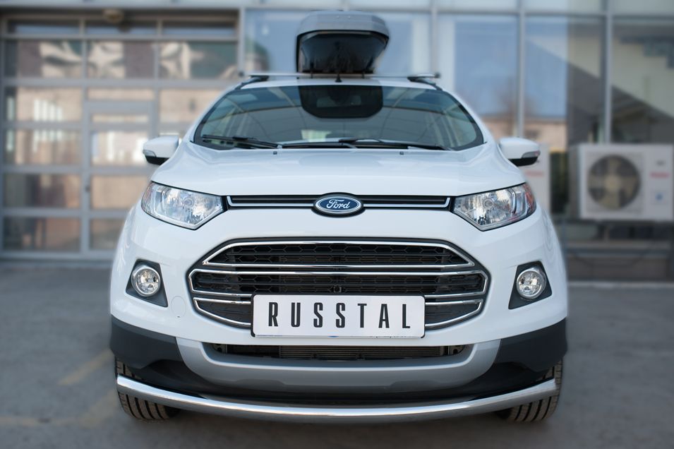 Защита RusStal переднего бампера d63 (дуга) для Ford Ecosport 2014-2026. Артикул FEZ-002053