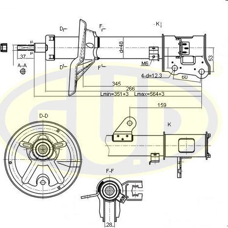 Амортизатор G.U.D.. Артикул GSA333504