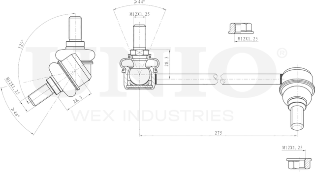 Тяга/стойка стабилизатора (Unio). Артикул SSP-50248
