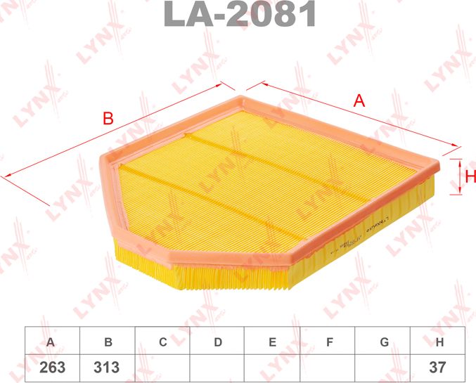 Воздушный фильтр LYNXauto. Артикул LA-2081