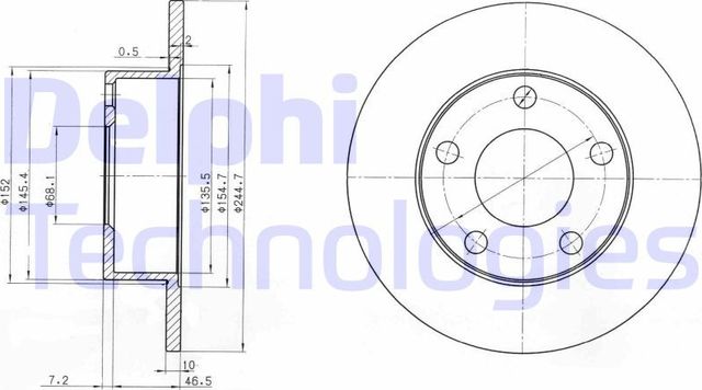Тормозной диск Delphi. Артикул BG3382