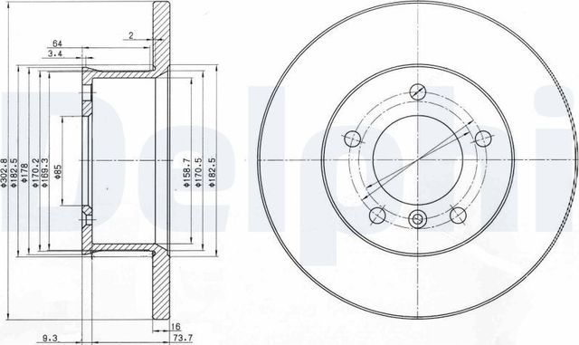 Тормозной диск Delphi передний для PUCH G-modell W460 1979-1991. Артикул BG2556