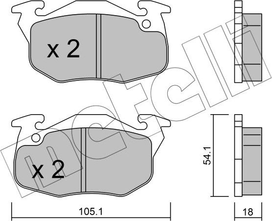 Тормозные колодки Metelli. Артикул 22-0037-5