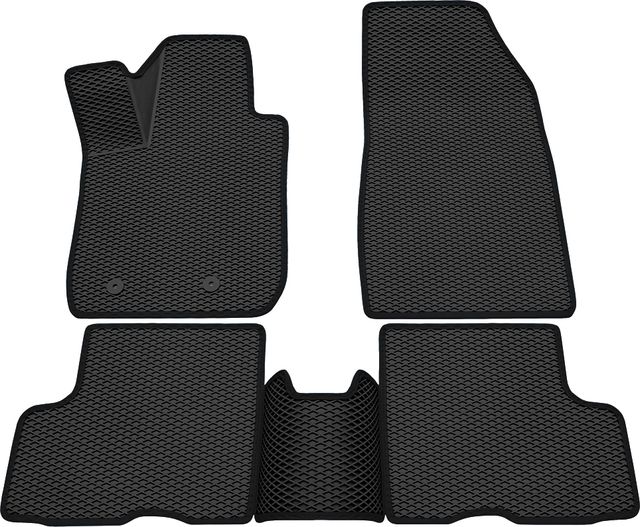 Коврики Rezkon 3D EVA Ромб резиновые для салона Renault Duster 4WD I рестайлинг 2015-2020 Черный кант. Артикул 9229005101