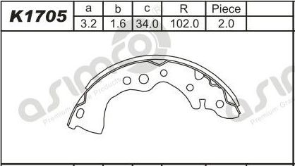 Тормозные колодки Asimco. Артикул K1705