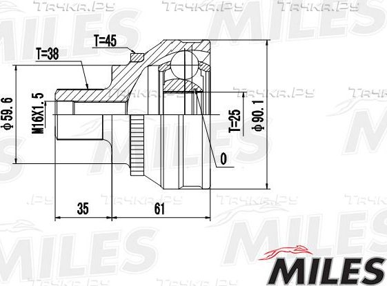 Тормозной диск Miles передний для Dacia Dokker I 2012-2026. Артикул K000284