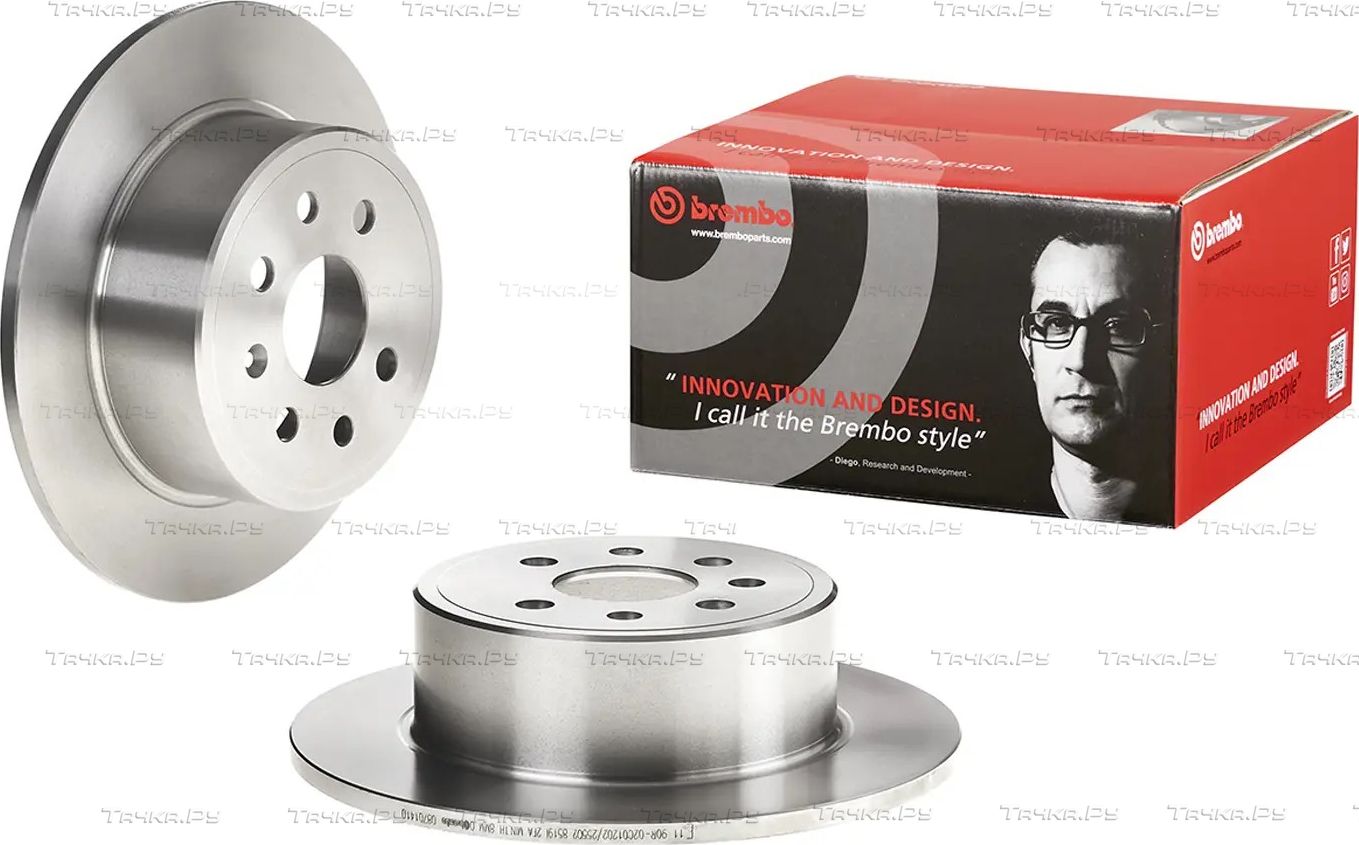 Тормозной диск Brembo PRIME LINE задний для Chevrolet Vectra II 1998-2005. Артикул 08.7014.10