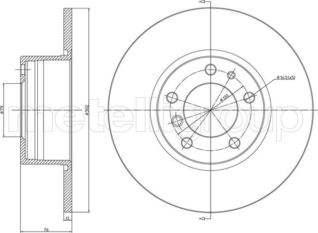 Тормозной диск Metelli. Артикул 23-0187