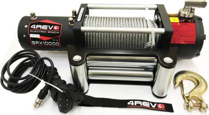 Лебёдка электрическая 12V 4Revo SRX Fast Speed 10000 lbs 4530 кг (синтетический трос). Артикул 4R-W103B-12