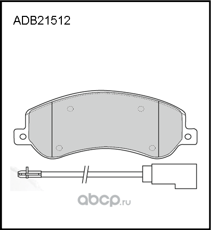 Колодки тормозные FORD Transit (06-) VW Amarok (10-) передние с датчиком (4шт.) (Allied Nippon). Артикул ADB21512HD