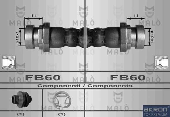 Тормозной шланг Malo передний для Renault Espace IV 2002-2015. Артикул 80009