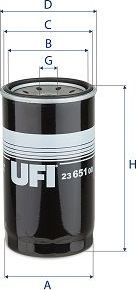 Масляный фильтр UFI. Артикул 23.651.00