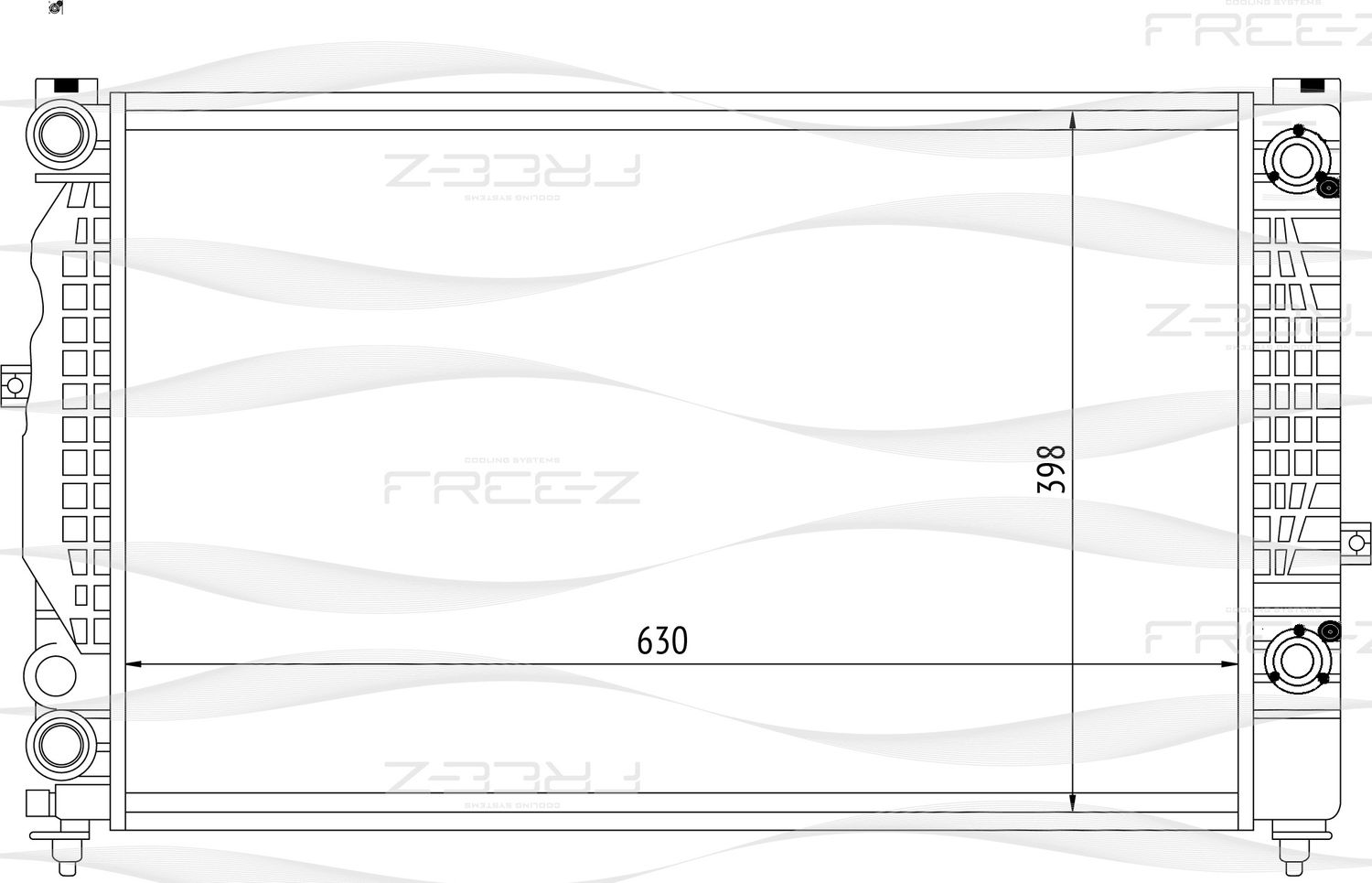 Радиатор VAG A4/A6/PASSAT 96- 1.6-2.3/1.9TD AT охлаждения (Free-Z). Артикул KK0101