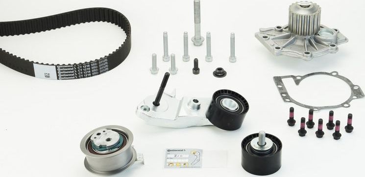 Помпа (водяной насос) с комплектом ремня ГРМ ContiTech. Артикул CT1216WP3