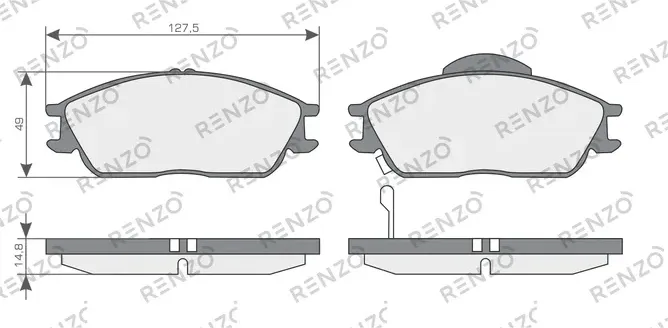 Тормозные колодки дисковые передние Hyundai Accent (X-3) 94-00, Accent ТагАЗ (LC (Renzo). Артикул RNZ122