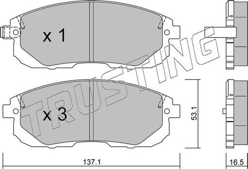 Тормозные колодки Trusting передние для Suzuki SX4 I (Classic) 2006-2015. Артикул 893.0