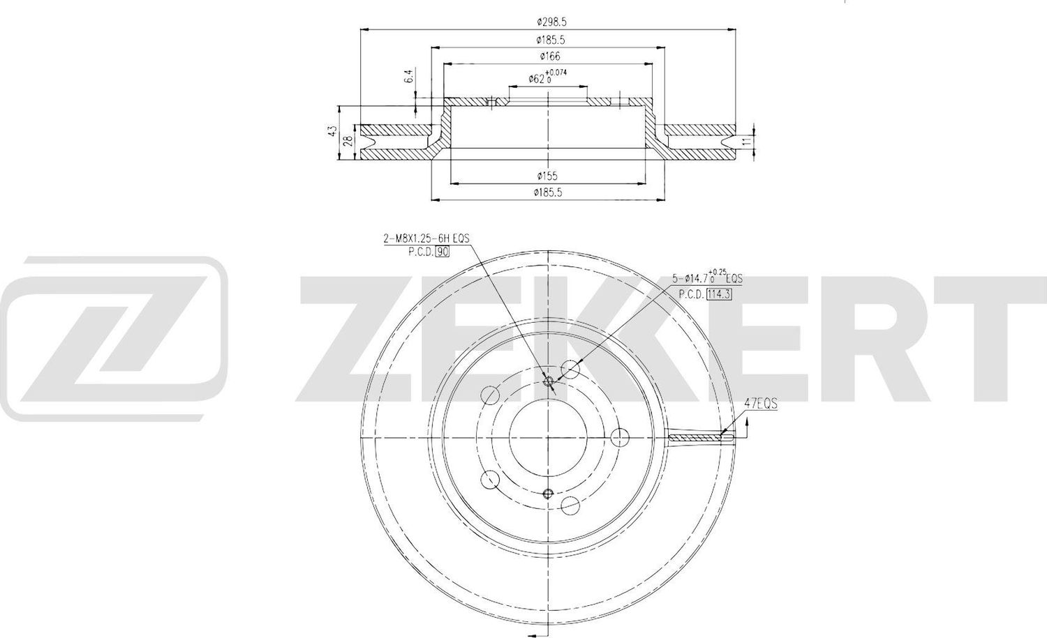 Тормозной диск Zekkert. Артикул BS-6816
