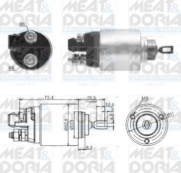 Втягивающее реле стартера Meat & Doria для Skoda Fabia I 1999-2008. Артикул 46309