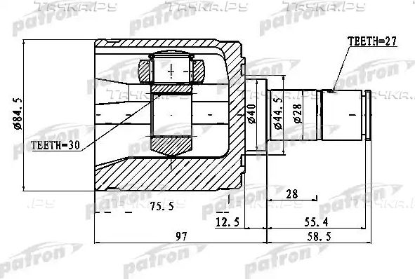 Шрус внутренний (граната) Patron. Артикул PCV1027