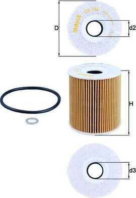 Масляный фильтр Mahle-Knecht. Артикул OX 156D