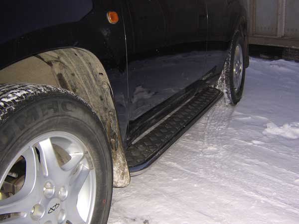 Пороги Slitkoff труба d42 с листом для Chery Tiggo (T11) 2005-2013. Артикул CT009