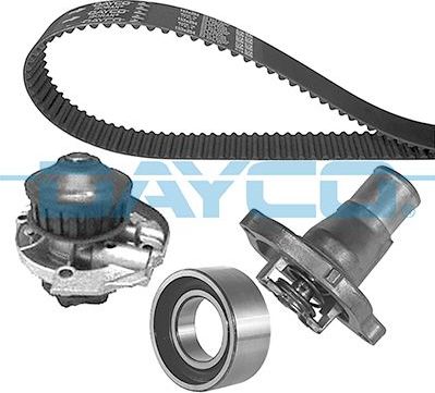 Помпа (водяной насос) с комплектом ремня ГРМ Dayco для Fiat Cinquecento 1994-1998. Артикул KTBWP1840T1