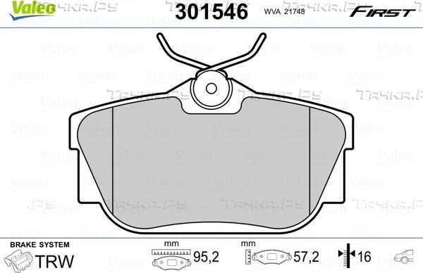 Тормозные колодки Valeo First задние для Opel Vivaro A 2001-2014. Артикул 301546