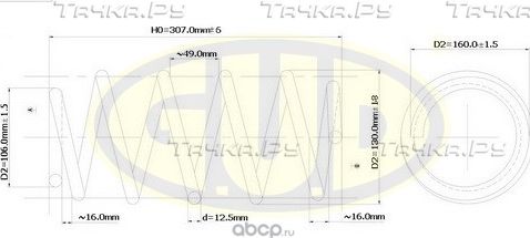 Пружина подвески G.U.D.. Артикул GCS063482