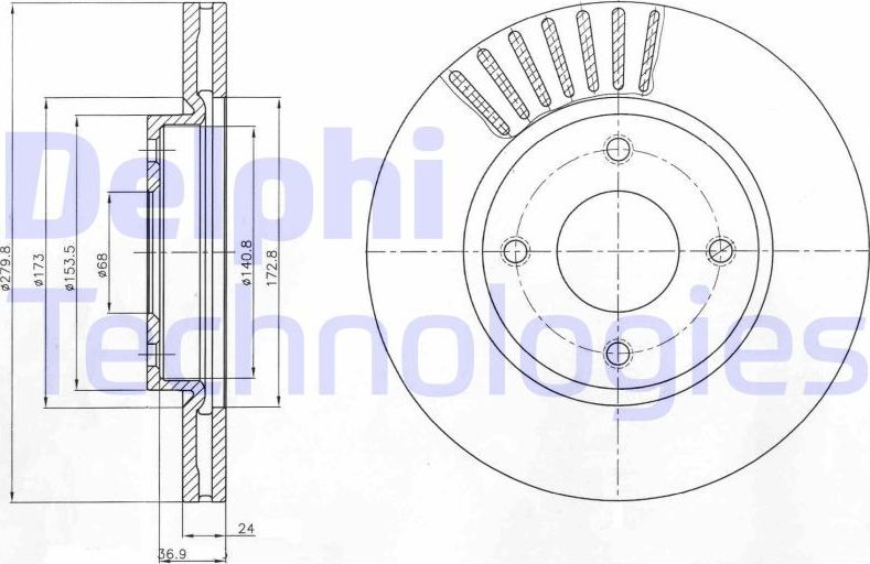Тормозной диск Delphi. Артикул BG4337