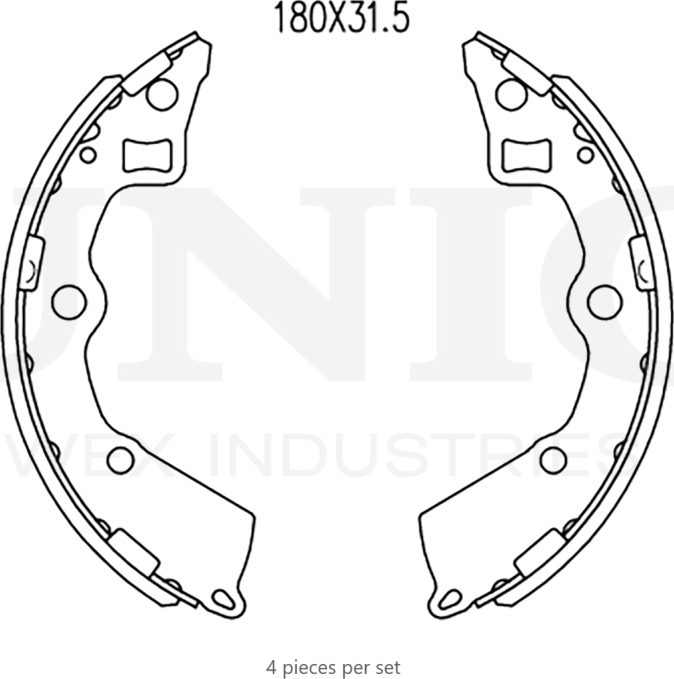 Колодки тормозные барабанные, комплект (Unio). Артикул BRP-10060