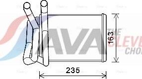 Радиатор отопителя (печки) AVA для Nissan Murano Z50 2003-2008. Артикул DN6426